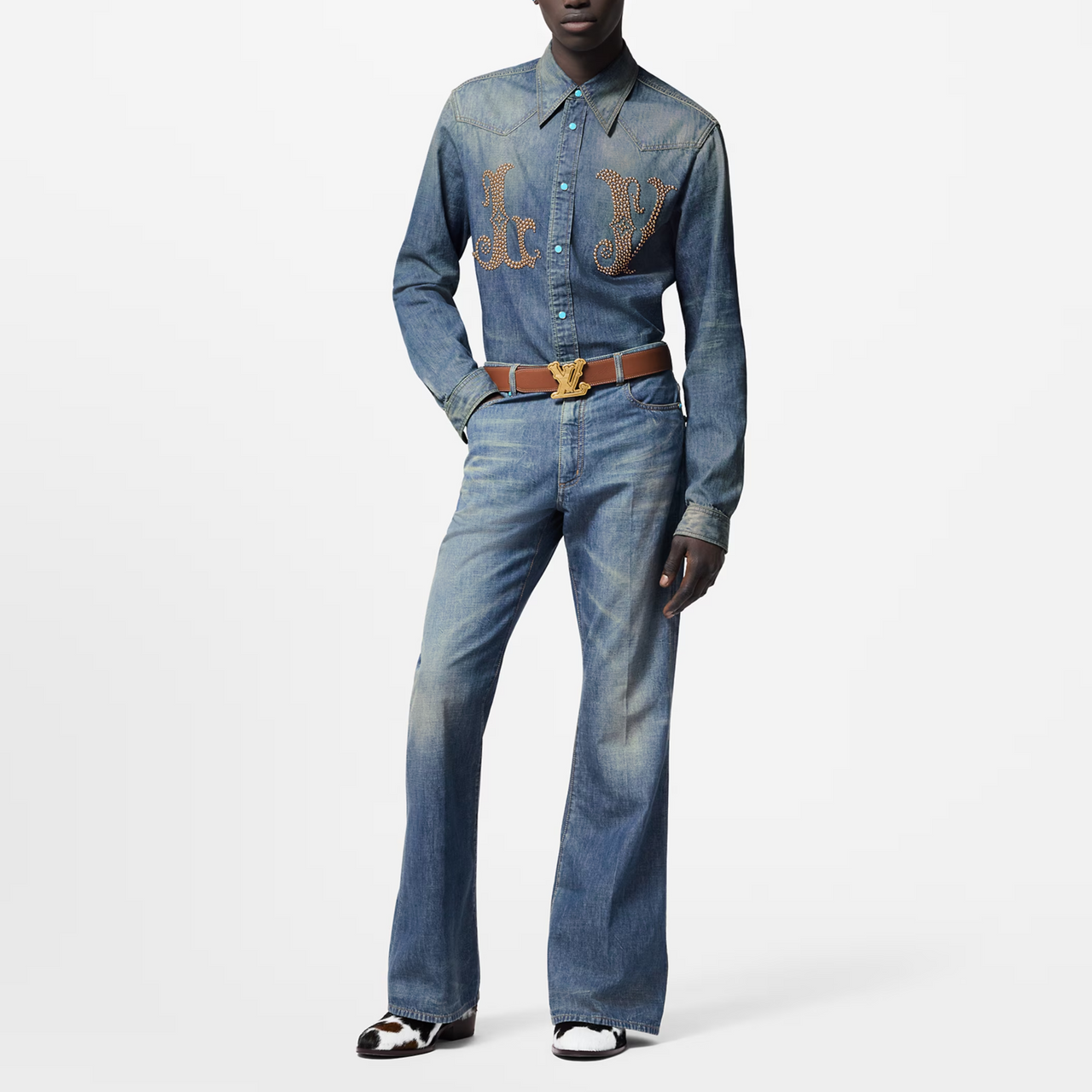 LOUIS VUITTON Fitted Long-Sleeved Denim Shirt