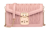 MIU MIU Miu Confidential Sheepskin Crossbody Bag Shoulder Bag Women's Egg White Stone Color