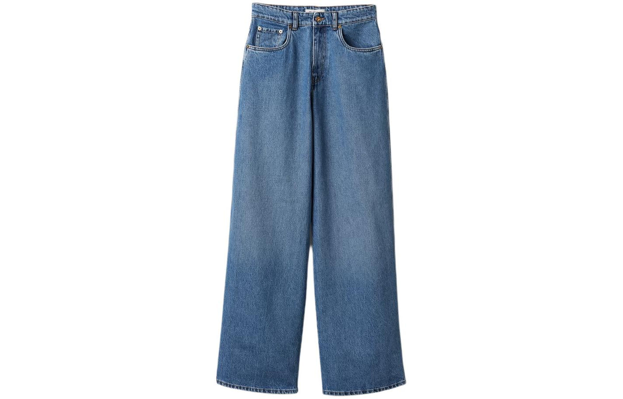MIU MIU Logo embroidered Wide leg Jeans