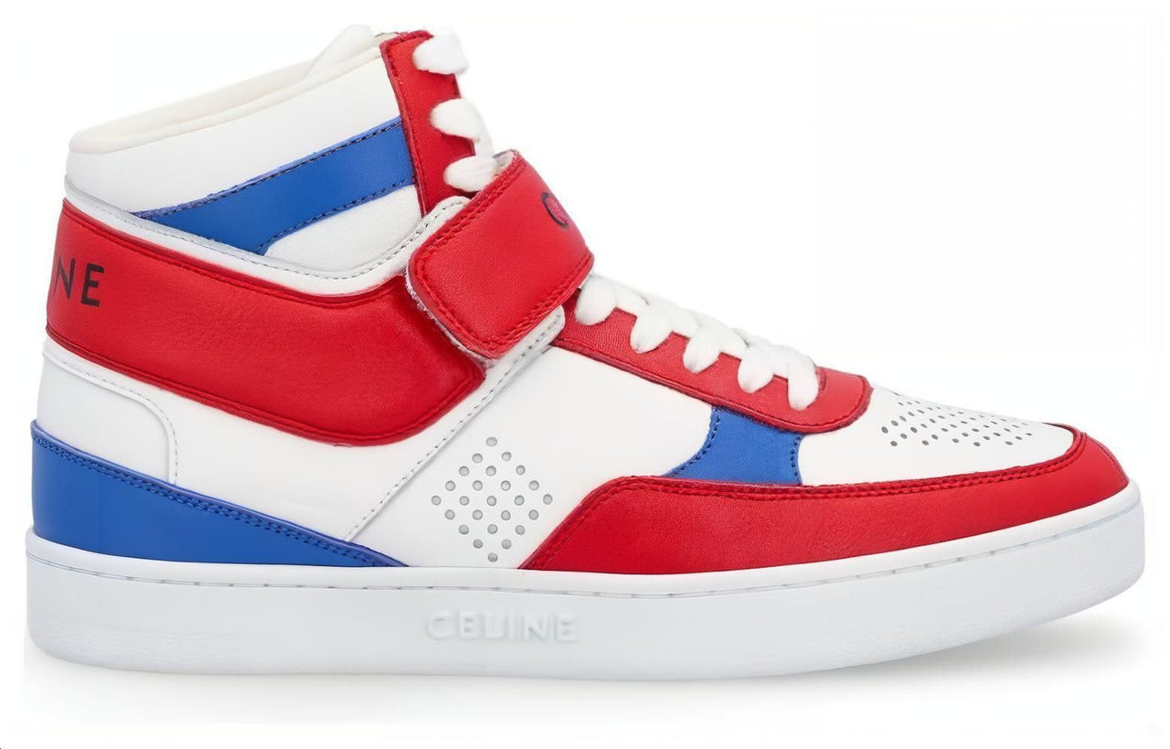 CELINE High-Top Skateboard Shoes Women's Red White Blue