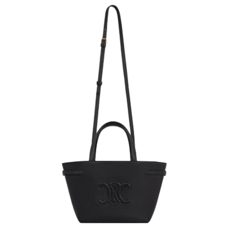 CELINE Cabas Calfskin Crossbody Handbags Mini Women's Black