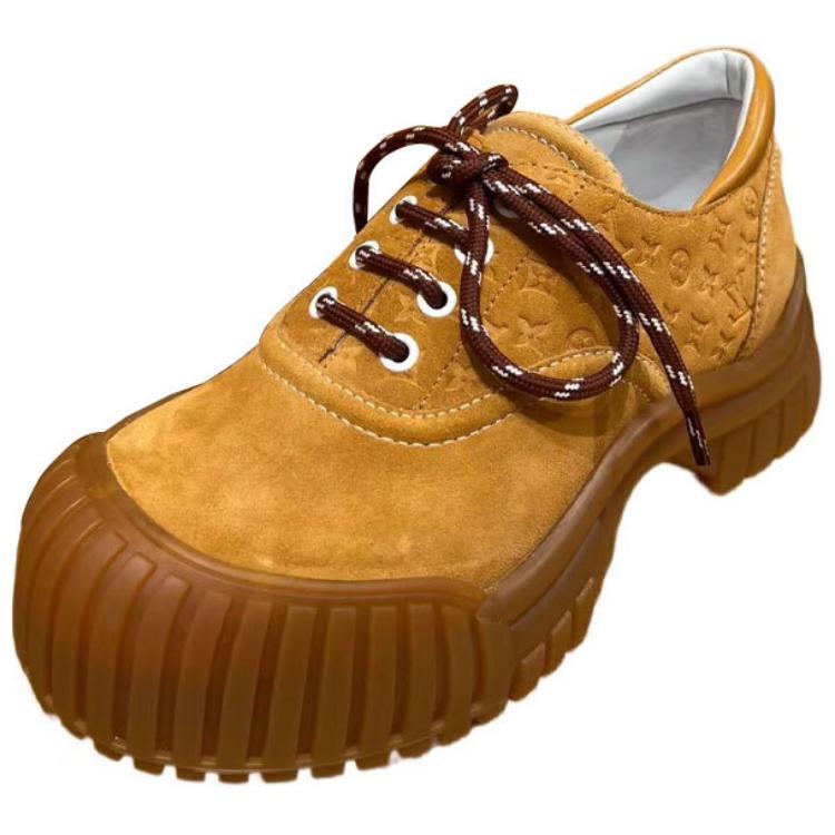 LOUIS VUITTON Casual Single Shoes Women's Khaki Brown