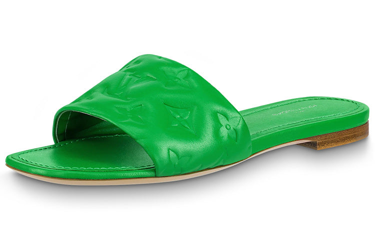 LOUIS VUITTON Revival Slip Resistant Slide Slippers Women's Green