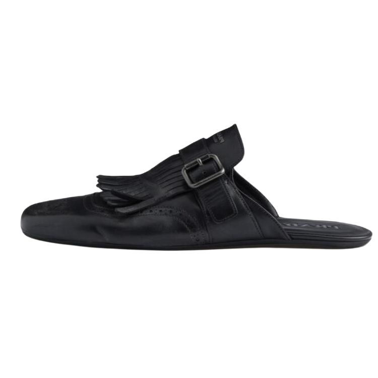 PRADA Rubber Sole Wrap toe Slippers Men's Black