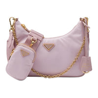 PRADA Re-Edition Fabric Hobo Bag Portable Crossbody Bag Shoulder Bag Mini Women's Snowflake Gypsum
