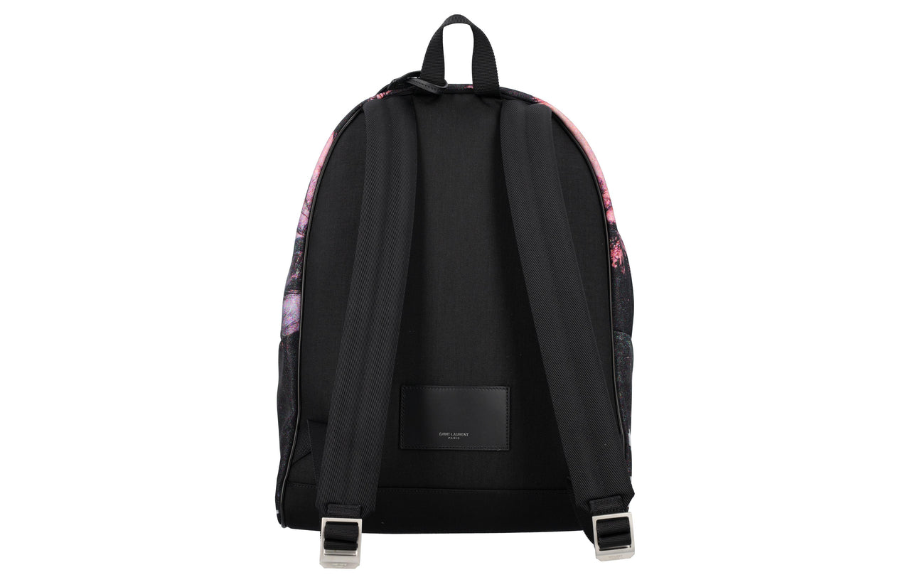 SAINT LAURENT Polyamide Backpack Women's Black/Pink
