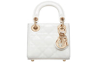 DIOR Lady Dior Patent Leather Cowhide Daisie Bag Handbags Shoulder Bag Crossbody Bag Extra Mini Women's Milk White