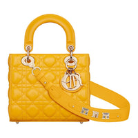 DIOR Lady DiorMy ABCDior Lambskin Shoulder Bag Crossbody Bag Handbag Small Size Women's Sunshine Yellow