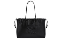CELINE Smooth Calfskin Lining Velvet Tote Bag, Shopping Bag, Handbag Regular Women's Black