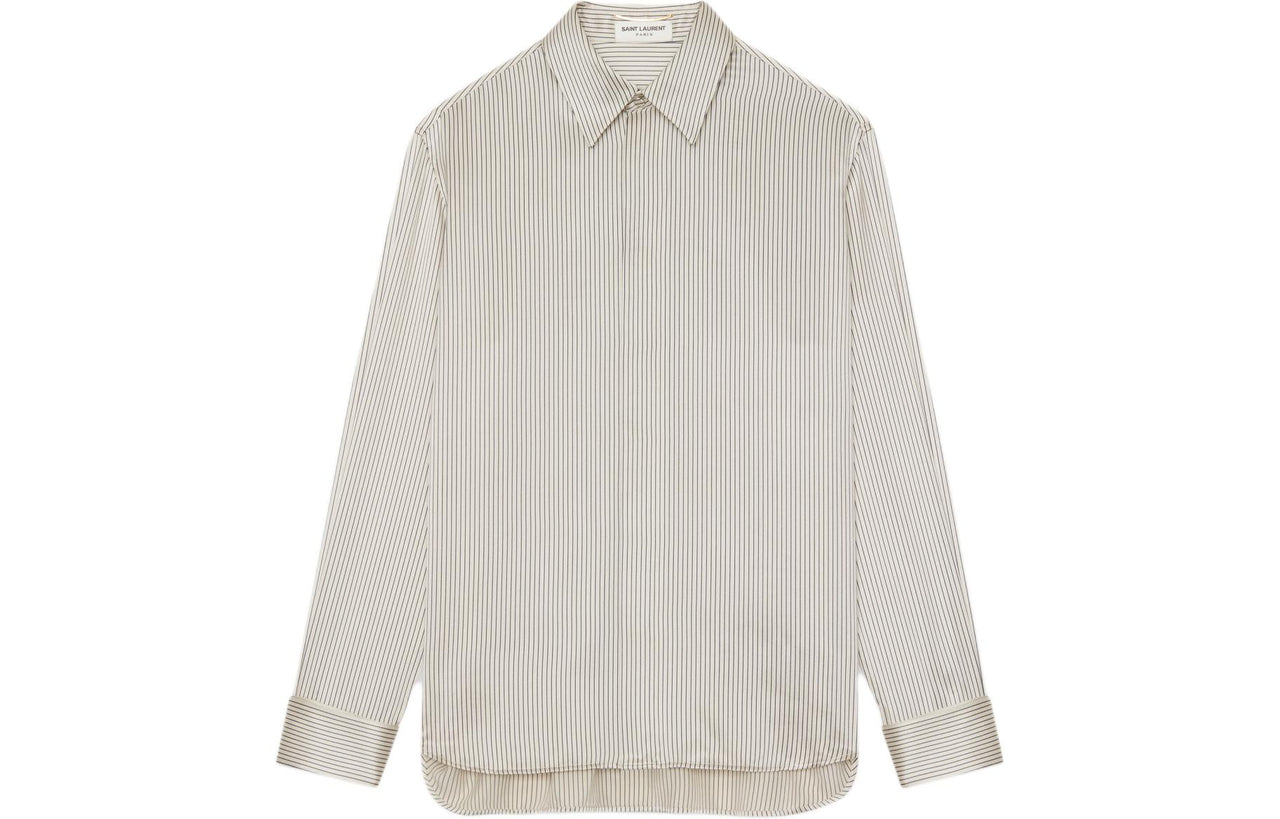 SAINT LAURENT Striped Long-Sleeved Shirt