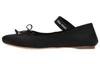 MIU MIU Logo-strap Satin Ballerina Pumps