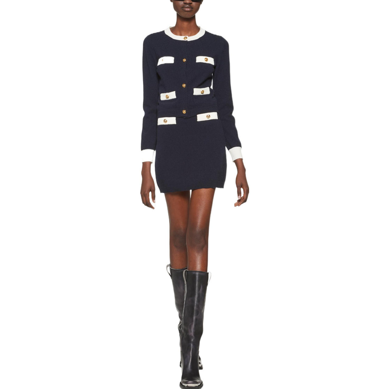 MIU MIU FW22 Casual Long Skirts Women's Navy Blue
