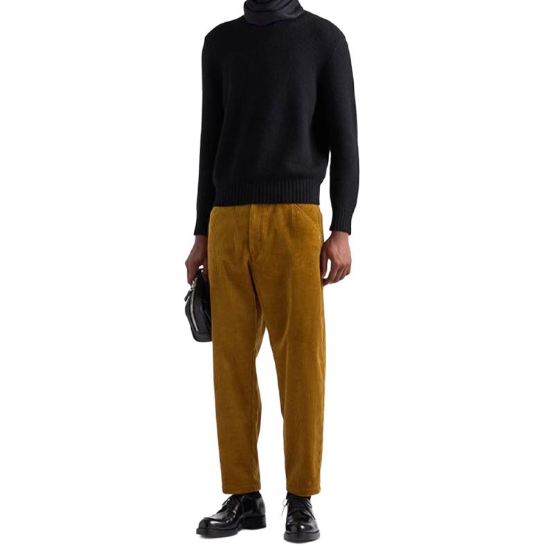 PRADA Triangle Logo Tapered Leg Trousers
