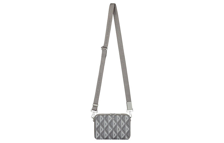 DIOR Canvas, Leather Messenger Bag, One Shoulder Crossbody, Clutch Regular Men's Gray