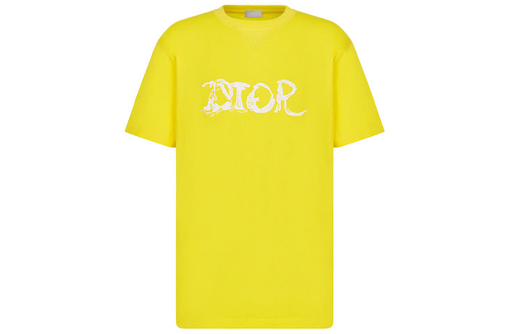 DIOR Quarterly New Products Drop Shoulder Sleeve T Shirt Men's Yellow