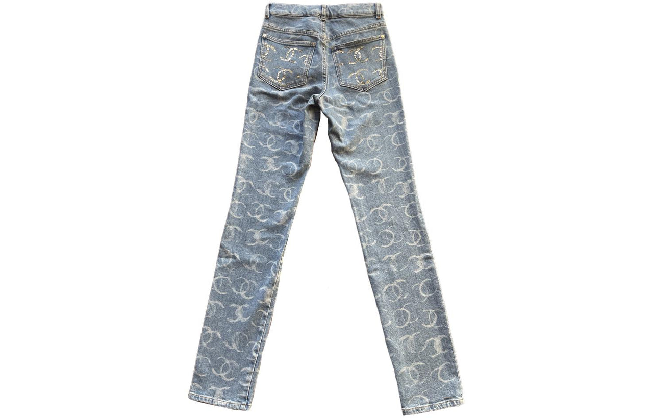 CHANEL 23 Fall Winter New Arrivals Jeans Women's Blue