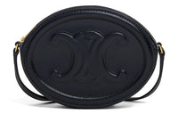 CELINE Cuir Triomphe Smooth Cow Leather Mooncake Bag, Wallet, Shoulder Bag, Crossbody Bag Trumpets Women's Black