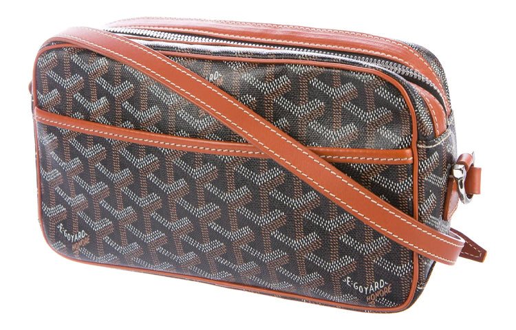 GOYARD Cap Vert Canvas With Leather Camera Bag, Crossbody Bag, Shoulder Bag Unisex