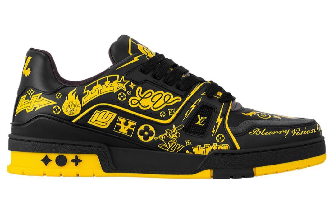 LOUIS VUITTON Trainer Low-Top Skateboard Shoes Women's Black