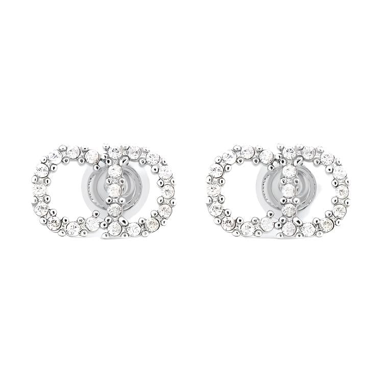 DIOR Metal Crystal Earrings Women's Color