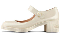 DIOR D Doll Block Heel High Heels 5.5cm Women's White