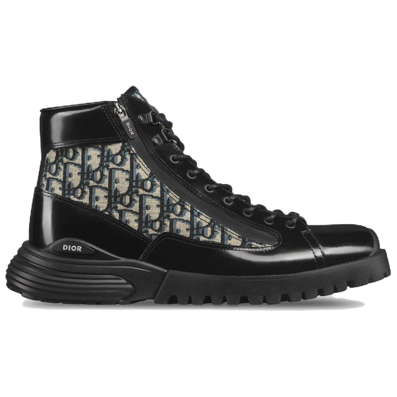 DIOR Combat Ankle Boot 'DIOR Oblique - Black'