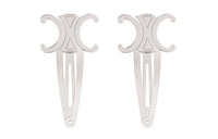 CELINE Set Of 2 Snap Hair Clip In Brass With Rhodium Finish And Steel