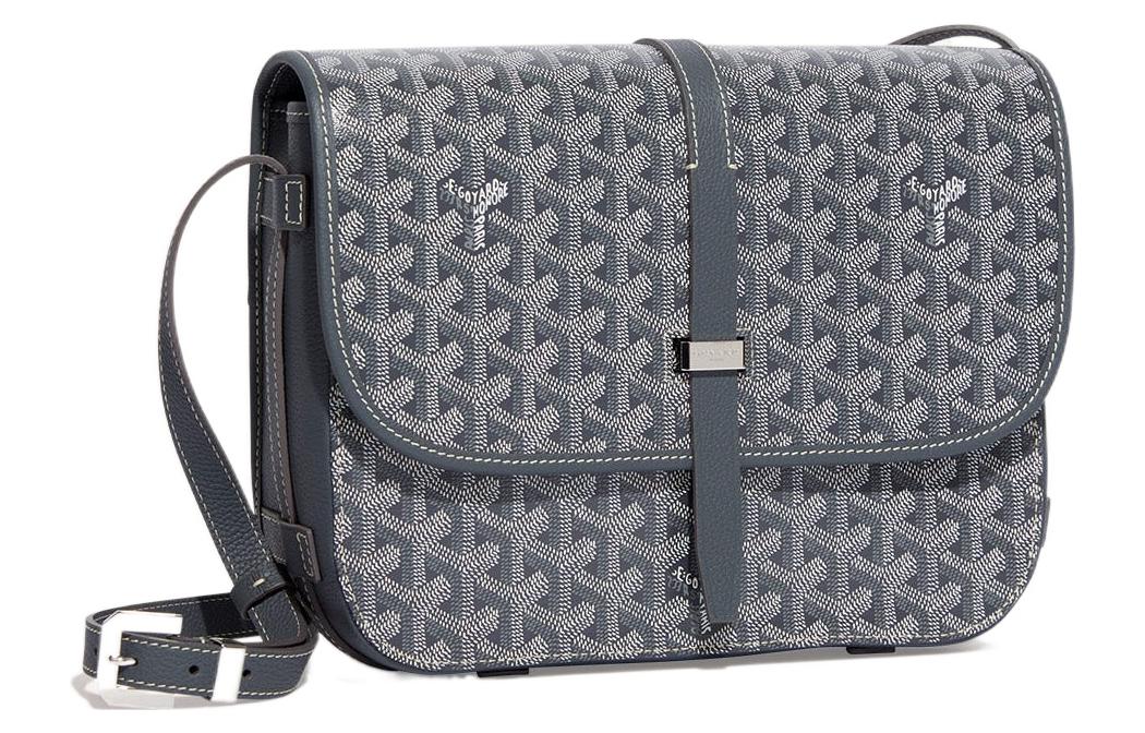 GOYARD Belvédère Canvas With Leather Crossbody Bags Shoulder Bags Unisex Gray