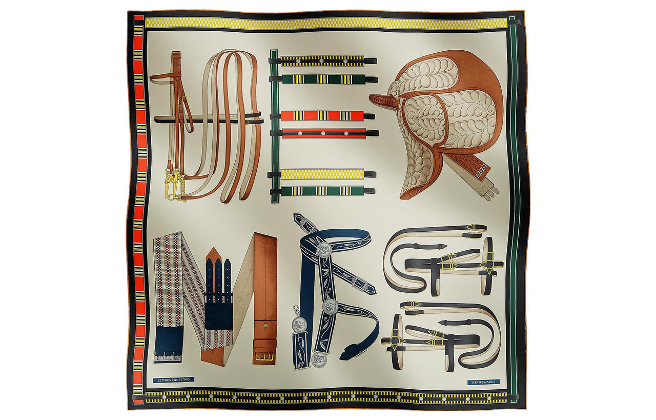 HERMES Silk Scarves Men's Multicolor