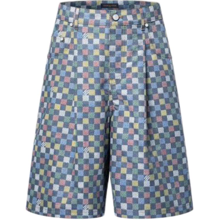 LOUIS VUITTON Damier Wide Chambray Shorts