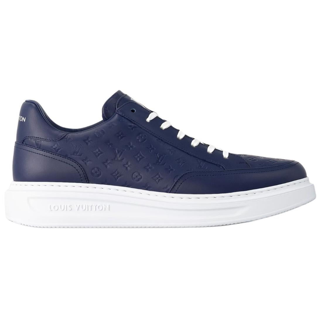 LOUIS VUITTON Beverly Hills Low Top Casual Shoes Men's Dark Blue