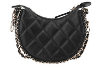 CHANEL Lambskin Moon Bag Moon-Shaped Bag Pea Bag Dumpling Bag Handbag Crossbody Bag Mini Women's Black