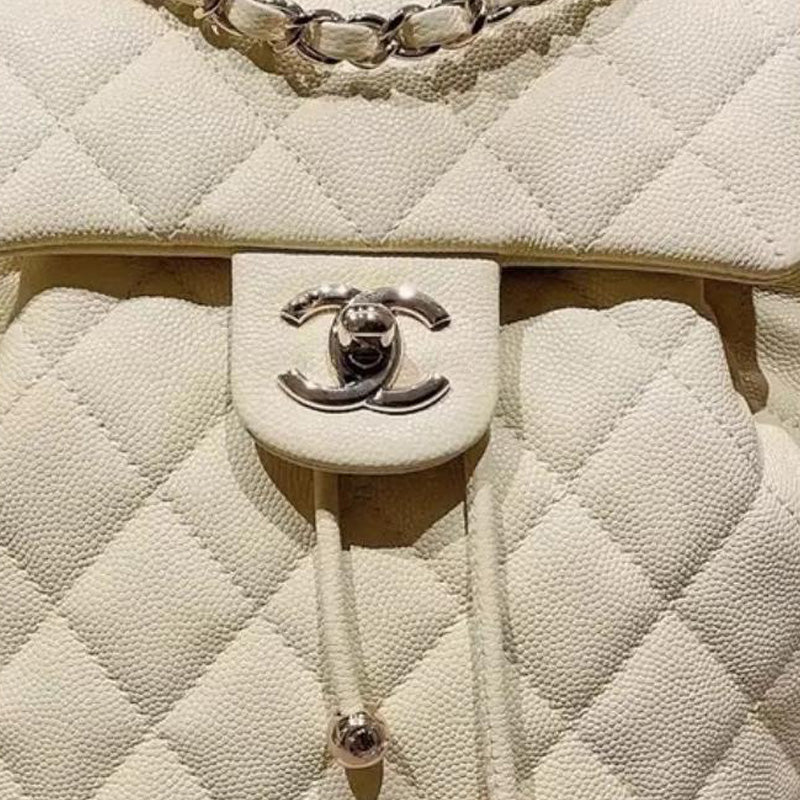 CHANEL Cow Leather Backpack Unisex Light Yellow