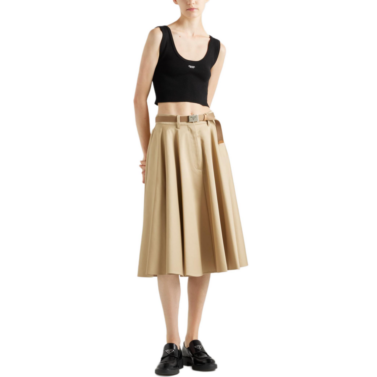 PRADA Chino Midi Skirt