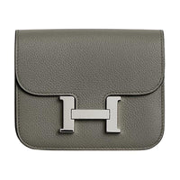 HERMES Constance Slim Evercolor Calfskin Coin Purses Wallets Women's 0L Grismeyer Cumulus Gray