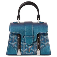 GOYARD Saigon Canvas With Calfskin Shoulder Bag Crossbody Bag Handbag Mini Women's Pearl Blue