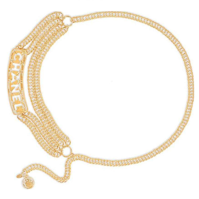 CHANEL 1994 Logo Plaque Chain Belt