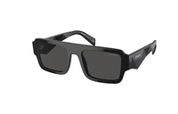 PRADA Plate Frame Rectangular Sunglasses Men's Black