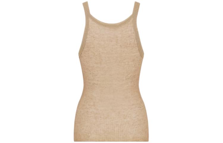 DIOR Beige Technical Linen Ribbed Knit Camisole Women's Beige