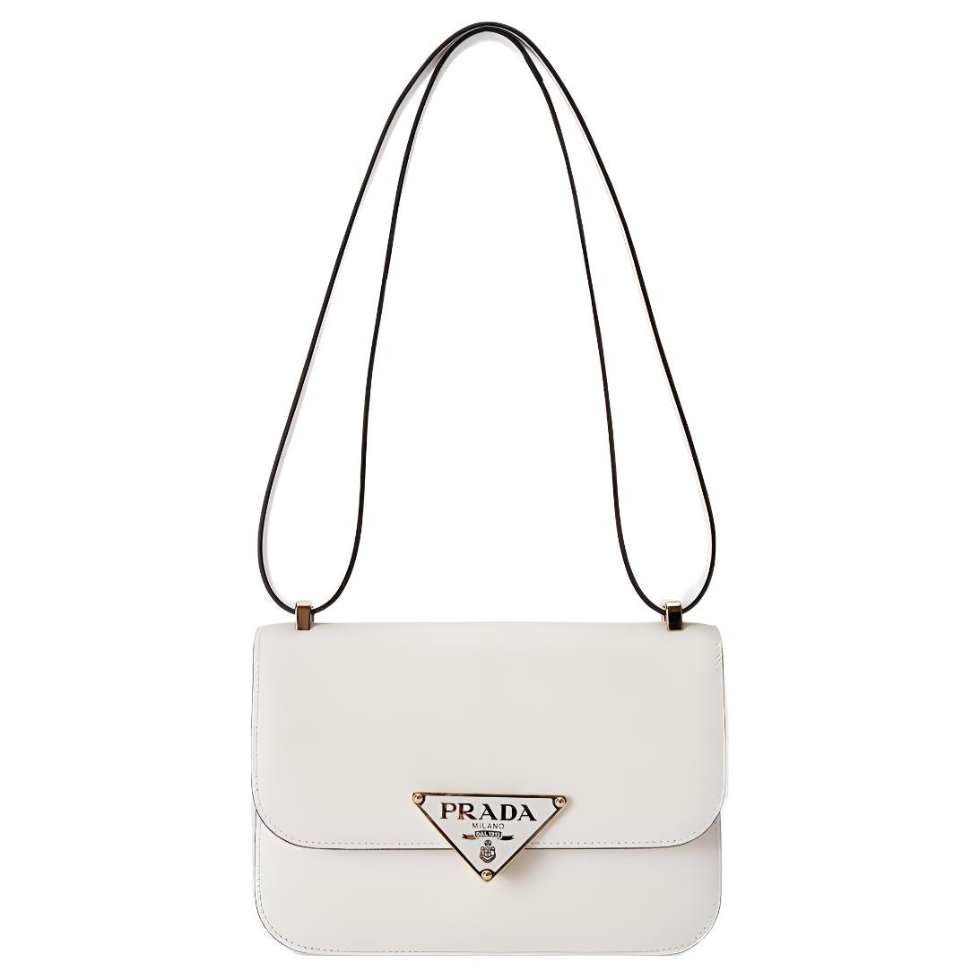 PRADA Calfskin Crossbody Bag Shoulder Bag Women's White