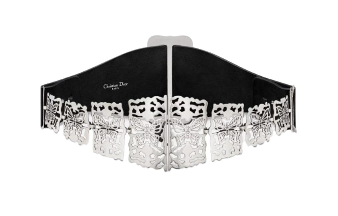 DIOR Belt Women's Silver Width 10CM