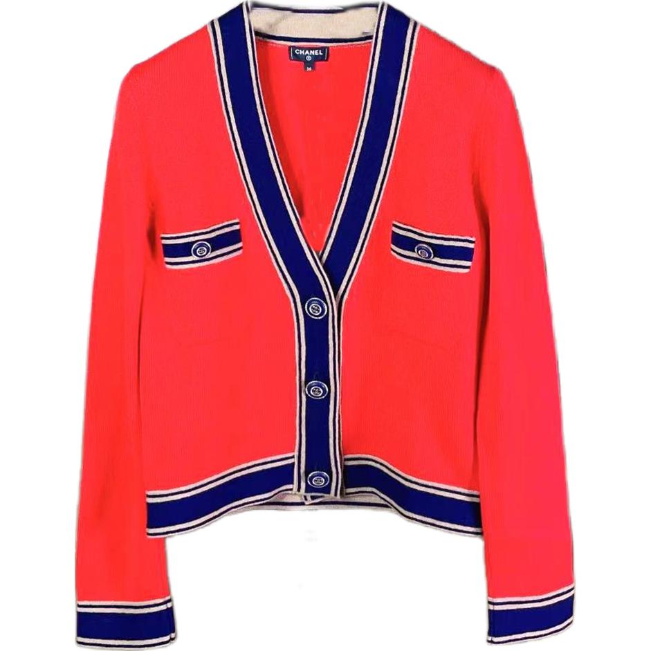 CHANEL Cashmere Sweater Women's Red