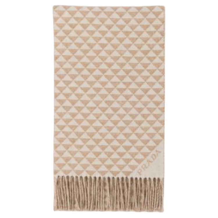 PRADA Symbole Reversible Fringed Scarf