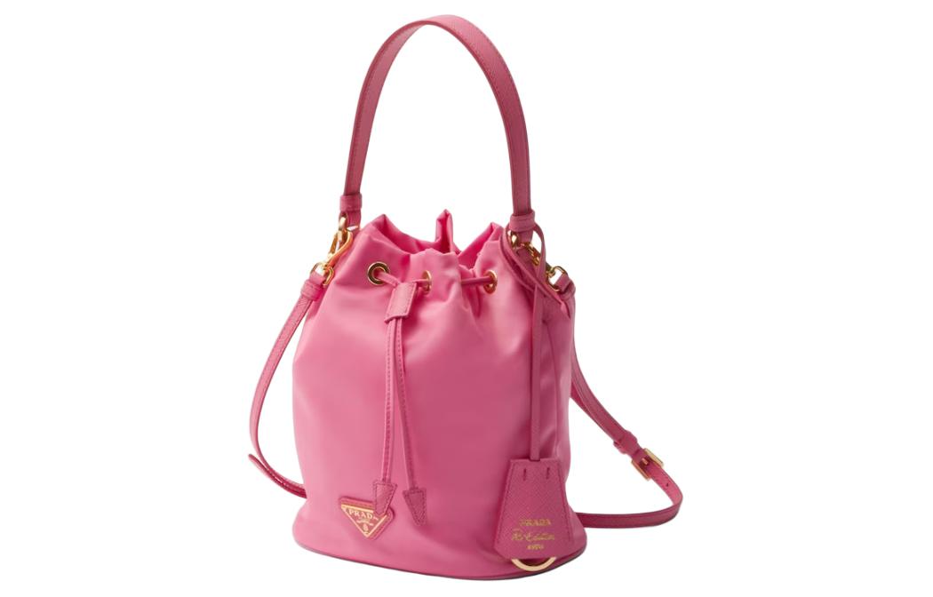 PRADA Re-EditionRe-Nylon Fabric With Leather Bucket Bags Shoulder Bag Crossbody Bag Handbag Mini Women's Begonia Pink