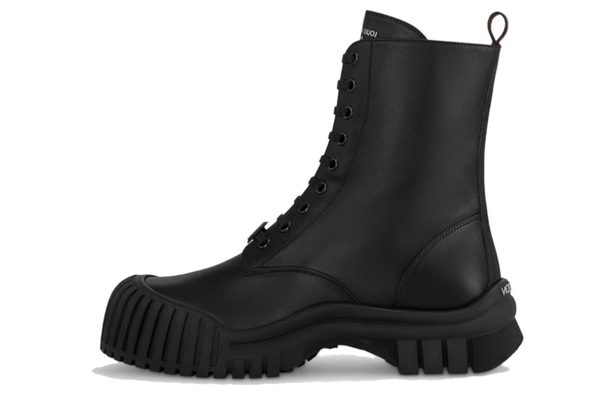 LOUIS VUITTON Ruby Flat Ranger Boots 'Black Plain' Women's