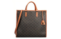 CELINE Canvas With Leather Canvas Bag Tote Bag Shopping Bag Shoulder Bag Crossbody Bag Handbag Regular Women's Brown
