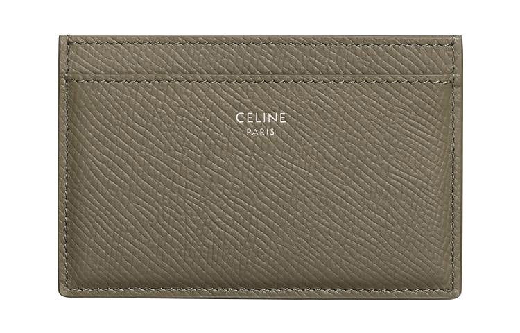 CELINE Grain Calfskin Card Holder Men's Olive Green