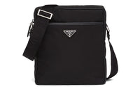PRADA Re Nylon Recycled Nylon With Saffiano Leather Messenger Bag, Crossbody Bag, Shoulder Bag Regular Men's Black