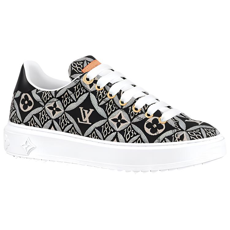 LOUIS VUITTON Out Sneakers 'Black White Monogram With Brown' Women's
