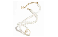 CHANEL Pearl Necklaces Women's White